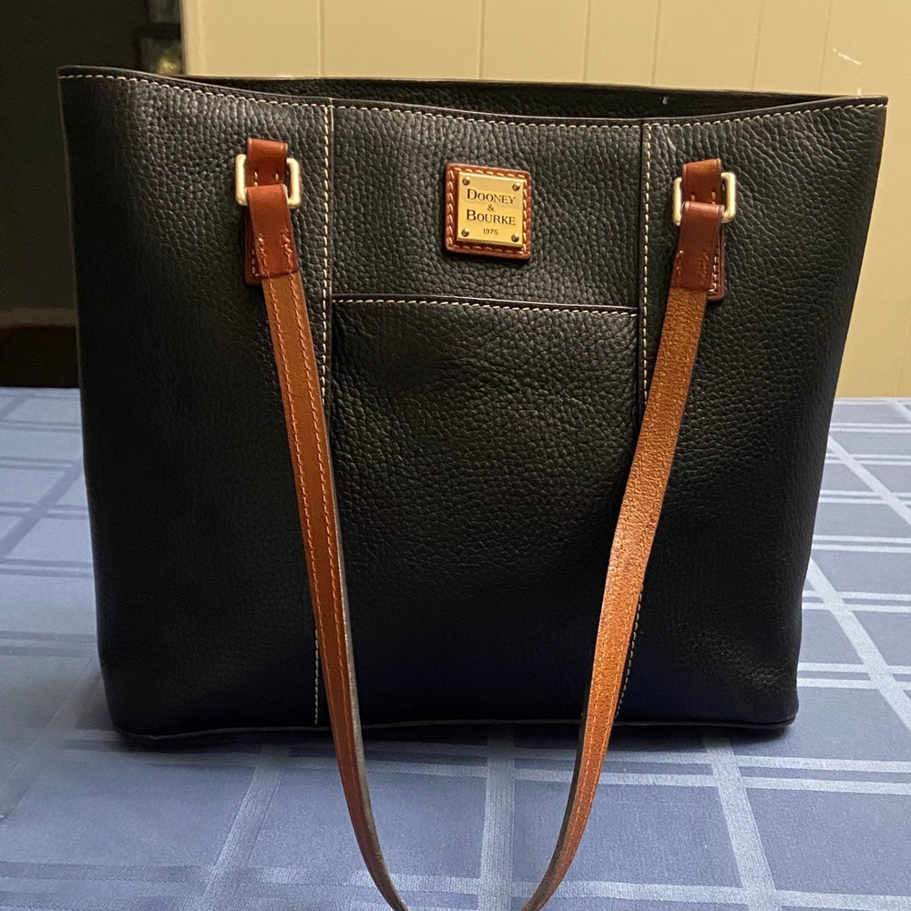 Dooney & Bourke Black and Brown Leather Tote